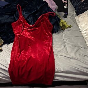 Red Velvet Slip Dress